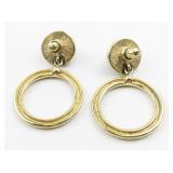 Midnight Halo Gold Tone Base Metal Dangle Earrings .