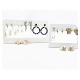 Set of eight  Gold Tone Base Metal Earrings .