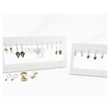 Set of twelve  Gold & Silver Tone Base Metal Earrings .