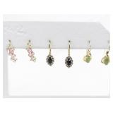 Set of twelve  Gold & Silver Tone Base Metal Earrings .