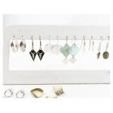 Set of twelve  Gold & Silver Tone Base Metal Earrings .