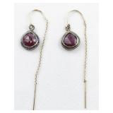 Ruby 14K Gf Threader Earrings.