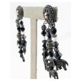 Beaded Animal Two-Tone base Metal Dangle Earrings .