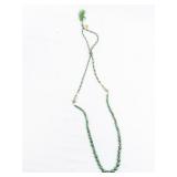 Green Beaded Cord Necklace. ***New Old Stock***