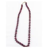 Beautiful Polished Natural Ruby Gold Filled Bead Necklace. ***New Old Stock***