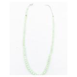 Graduated Green Sterling Silver Bead Necklace. ***New Old Stock***