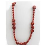 Red Coral Bead Necklace. ***New Old Stock***