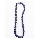 12mm Round Faceted Amethyst Bead Necklace. ***New Old Stock -Estimated Replacement Value $250***