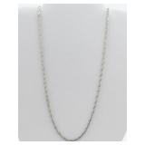 Classic 18" Singapore Sterling Silver Chain Necklace.