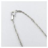 Classic 18" Singapore Sterling Silver Chain Necklace.