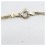 Singapore & Beaded Vermeil (Sterling Silver) Chain Necklace.