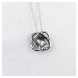 Jain Guarav Cluster Sterling Silver Pendant Necklace .