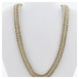 Diamond Cut Circle Link Vermeil (Sterling Silver) Chain Necklace.