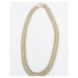 Diamond Cut Circle Link Vermeil (Sterling Silver) Chain Necklace.