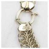 Diamond Cut Circle Link Vermeil (Sterling Silver) Chain Necklace.