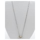 Seven Ring Tri-Tone Sterling Silver Pendant Necklace .