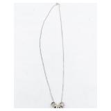 Seven Ring Tri-Tone Sterling Silver Pendant Necklace .