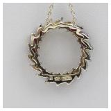 Ross Simons  Natural Ruby Two-Tone vermeil (Sterling Silver) Wreath Style Pendant Necklace.