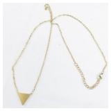 Balance Modern Simple Triangle Gold Tone Base Metal Necklace. With Original Box!