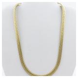 Fancy Herringbone Gold Plated Base Metal Necklace.