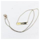 Momma Bear Gold Plated bar Necklace.