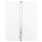 AVON March Birthstone "Aquamarine" Silver Tone Base Metal Lariat Necklace .