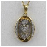 Danbury Mint by Gary Paterson "I Love You" Personalized Gold Plated Base Metal Pendant Necklace .