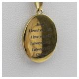 Danbury Mint by Gary Paterson "I Love You" Personalized Gold Plated Base Metal Pendant Necklace .