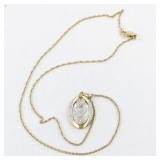 Danbury Mint by Gary Paterson "I Love You" Personalized Gold Plated Base Metal Pendant Necklace .