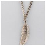 Feather Rose Plated Base Metal Pearl Necklace.