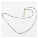 Feather Rose Plated Base Metal Pearl Necklace.