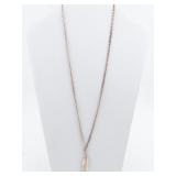 Feather Rose Plated Base Metal Pearl Necklace.