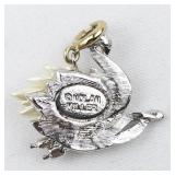 Nolan Miller Rhinestone Accented Swan silver tone Base Metal charm.