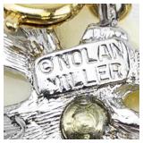 Nolan Miller White Rose silver tone Base Metal charm.