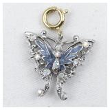 Nolan Miller Blue Enamel Butterfly silver tone Base Metal charm.