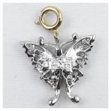 Nolan Miller Blue Enamel Butterfly silver tone Base Metal charm.