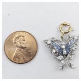 Nolan Miller Blue Enamel Butterfly silver tone Base Metal charm.