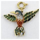 Nolan Miller Colorful Rhinestone & Enamel Hummingbird gold tone Base Metal charm.