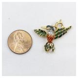 Nolan Miller Colorful Rhinestone & Enamel Hummingbird gold tone Base Metal charm.