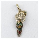 Nolan Miller Colorful Rhinestone & Enamel Hummingbird gold tone Base Metal charm.