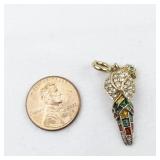 Nolan Miller Colorful Rhinestone & Enamel Hummingbird gold tone Base Metal charm.