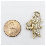 Nolan Miller Rhinestone Accented gold tone base metal charm.