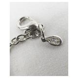 Joan Rivers Multi-Colored Rhinestone Accented Dangling Silver Tone Base Metal Charm Anklet/Bracelet .