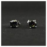 Mystic Topaz Sterling Silver Stud Earrings .