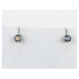 Mystic Topaz Sterling Silver Stud Earrings .