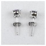 Mystic Topaz Sterling Silver Stud Earrings .