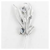 Sorrento Leafy Hematite Sterling Silver Brooch .