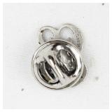 B Sterling Silver Lapel Pin.