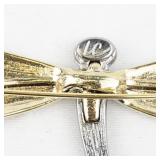 Lauren Conrad Dragonfly Gold & Silver Tone base Metal Brooch .