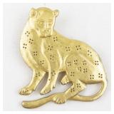 Metropolitan Museum of Art  Leopard Gold Tone Base Metal Brooch .